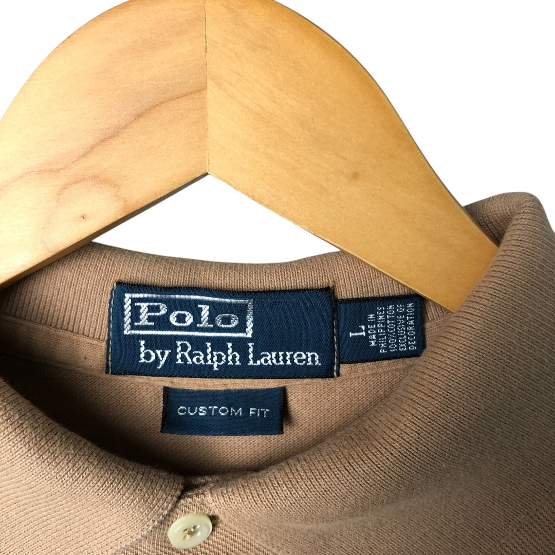 Ralph Lauren POLO by Ralph Lauren short sleeve polo shirt, men's size L cotton Beige type Vintage Second Hand