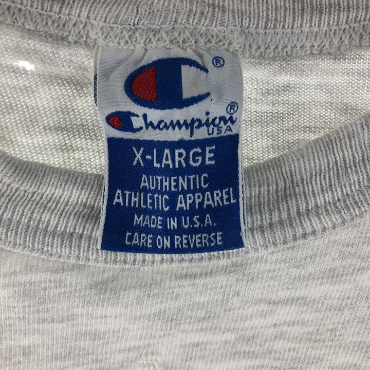 90'S Champion College T-shirt Made in USA Men's XL Vintage cotton gray type Vintage Second Hand