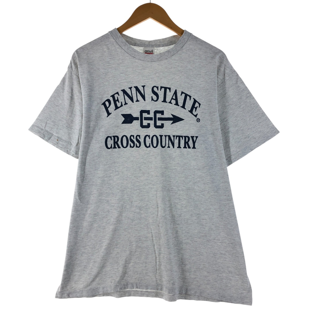 Vintage 1990'S Anvil PENN STATE University College T-Shirt, Made in USA, Men's XL cotton gray type Vintage Second Hand