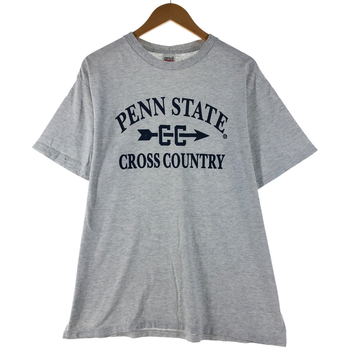 Vintage 1990'S Anvil PENN STATE University College T-Shirt, Made in USA, Men's XL cotton gray type Vintage Second Hand