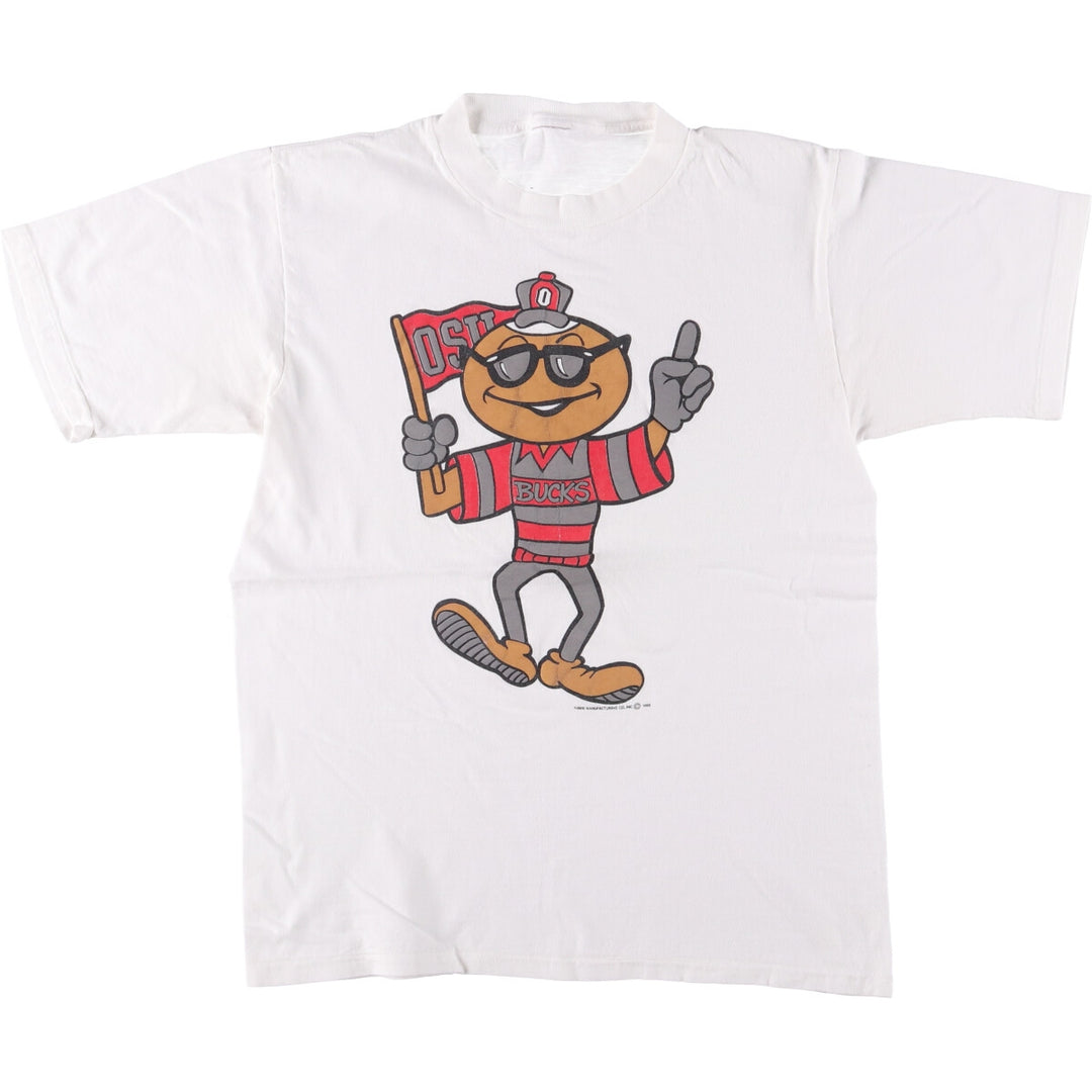 Vintage 1990'S Ohio State University College T-Shirt, Men's XL unclear white type Vintage Second Hand