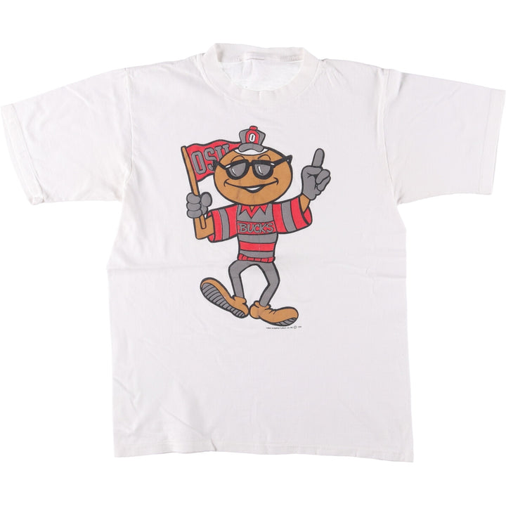 Vintage 1990'S Ohio State University College T-Shirt, Men's XL unclear white type Vintage Second Hand