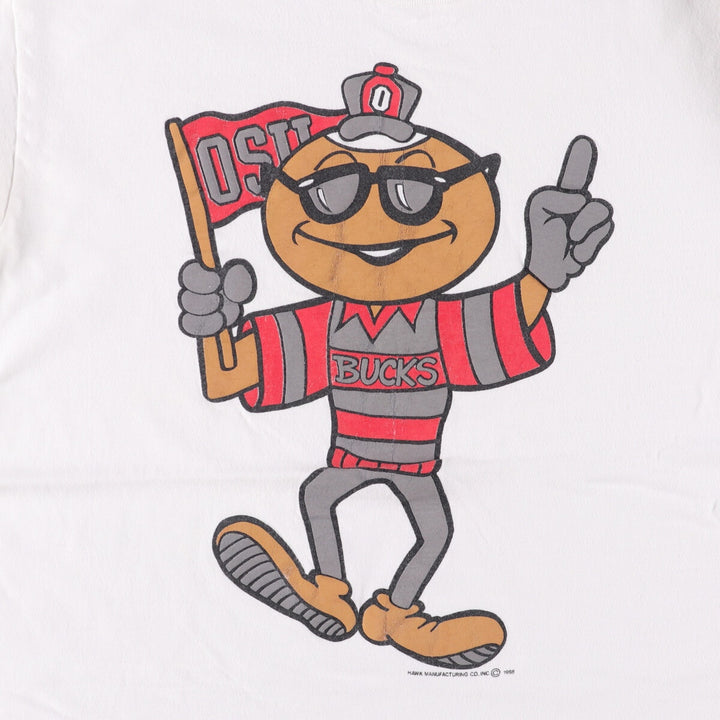 Vintage 1990'S Ohio State University College T-Shirt, Men's XL unclear white type Vintage Second Hand