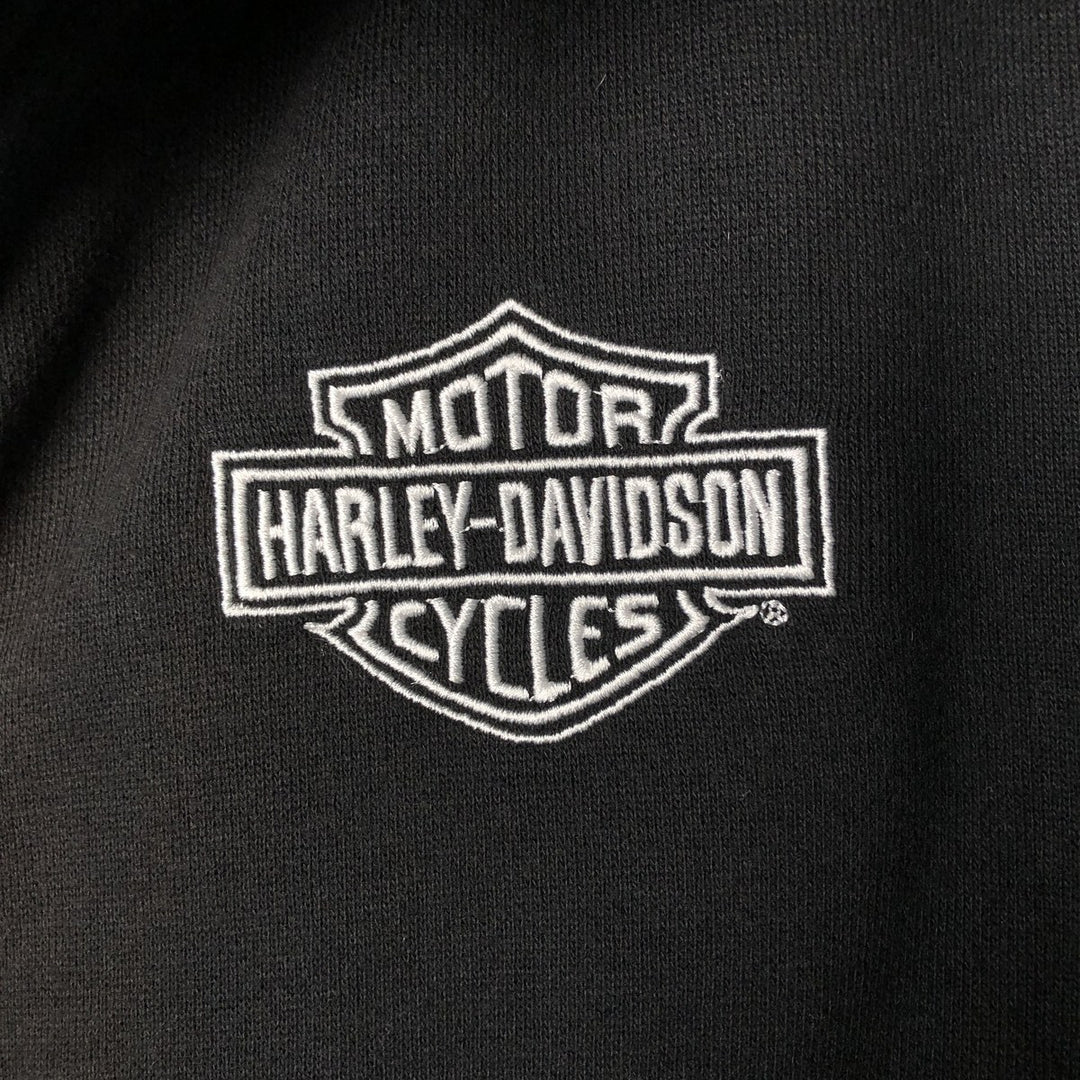 Harley-Davidson Checkered Flag Full-Zip Hoodie, Women's, Size XL cotton black type Vintage Second Hand