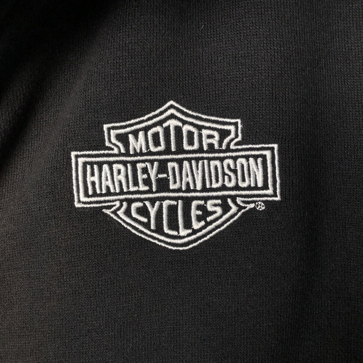 Harley-Davidson Checkered Flag Full-Zip Hoodie, Women's, Size XL cotton black type Vintage Second Hand