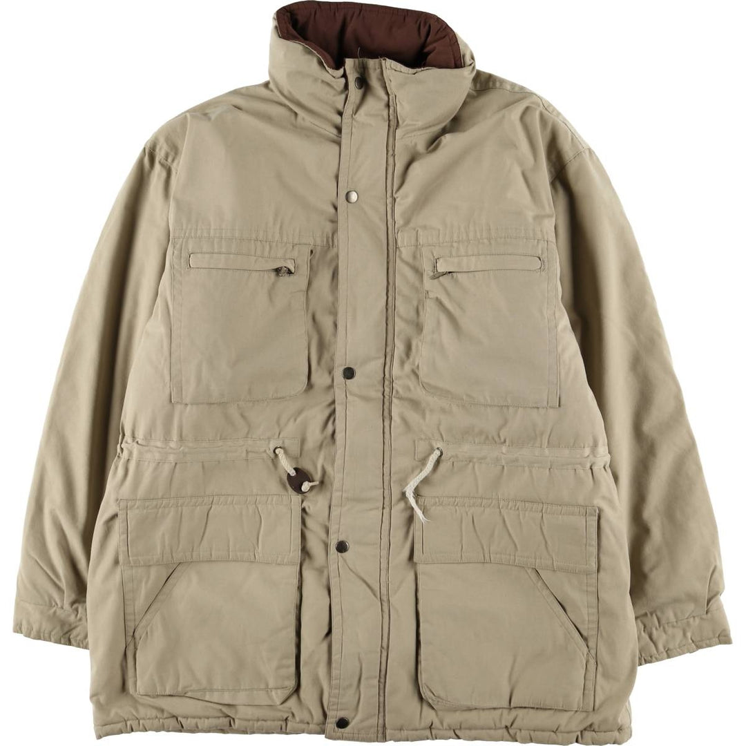 St. John's Bay Men's Padded Puffer Jacket, Size L polyester Beige type Vintage Second Hand