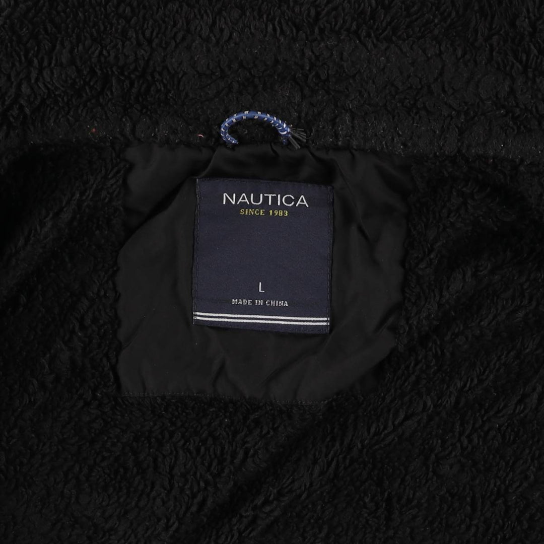 Nautica Men's Padded Puffer Jacket, Size L polyester black type Vintage Second Hand