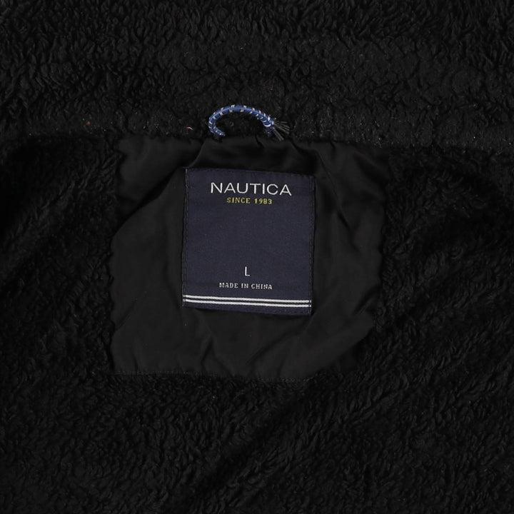Nautica Men's Padded Puffer Jacket, Size L polyester black type Vintage Second Hand