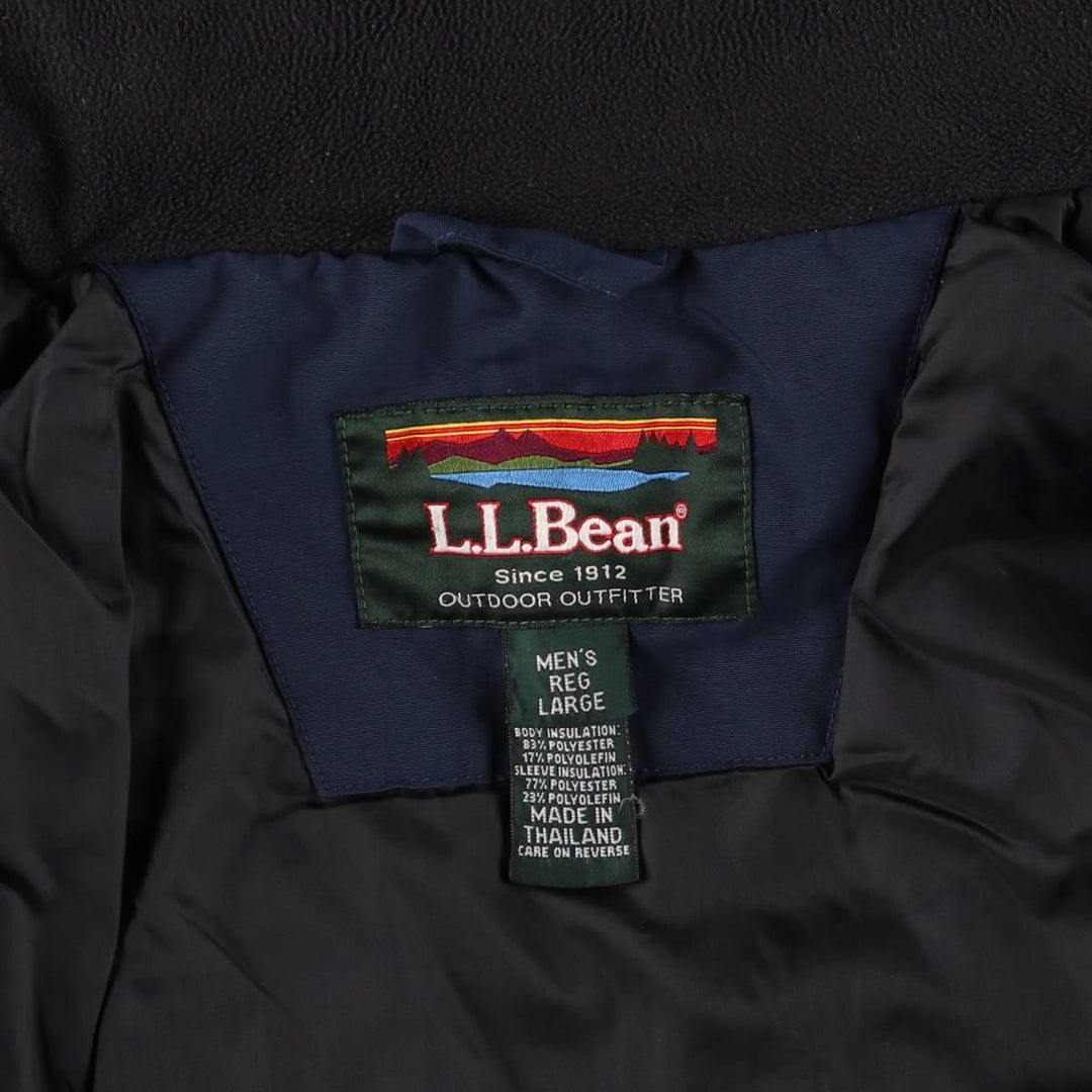 LLBean Men's Padded Mountain Jacket, Shell Jacket, Puffer Jacket, Size L Nylon navy blue type Vintage Second Hand