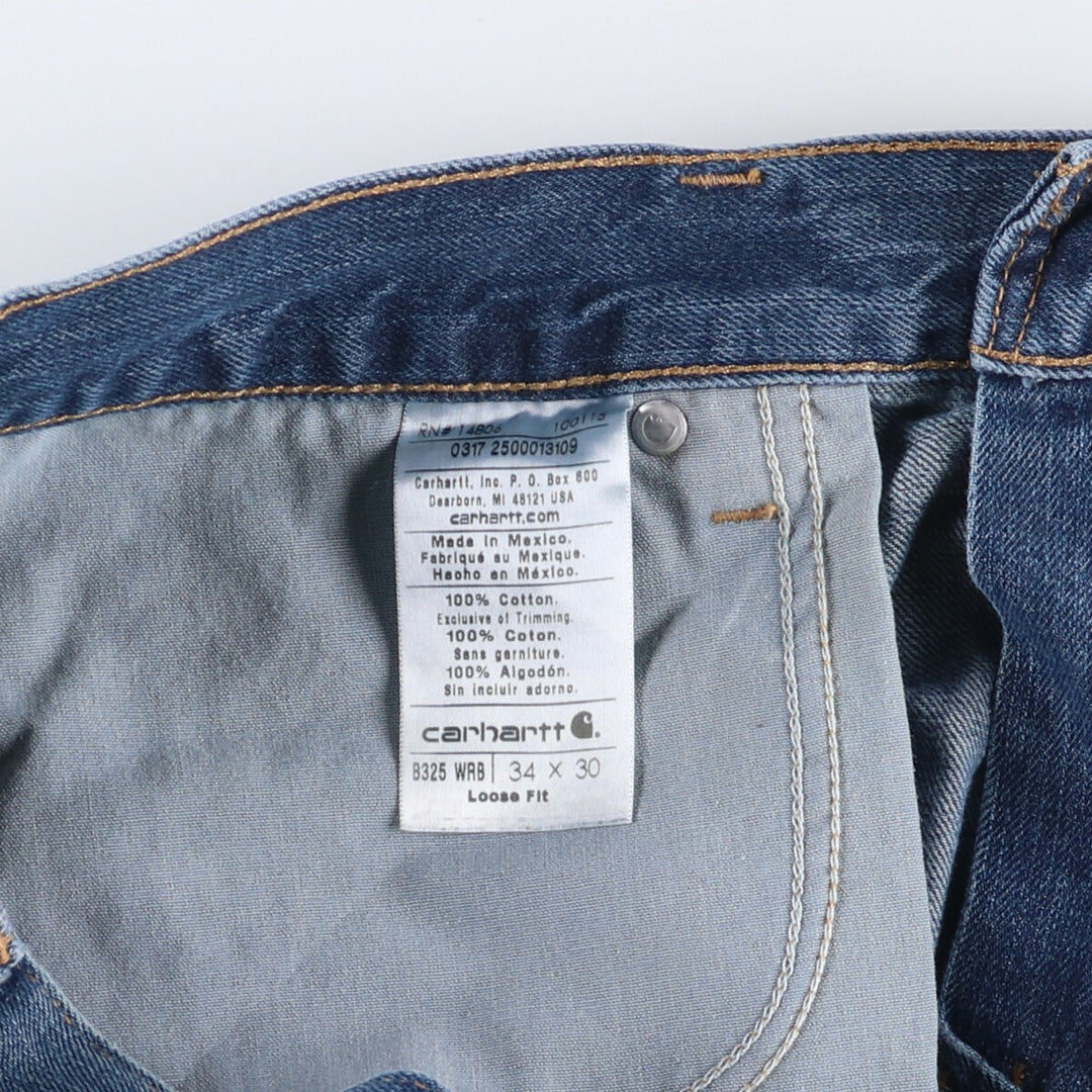 Carhartt loose straight denim pants, men's size W37 cotton blue type Vintage Second Hand