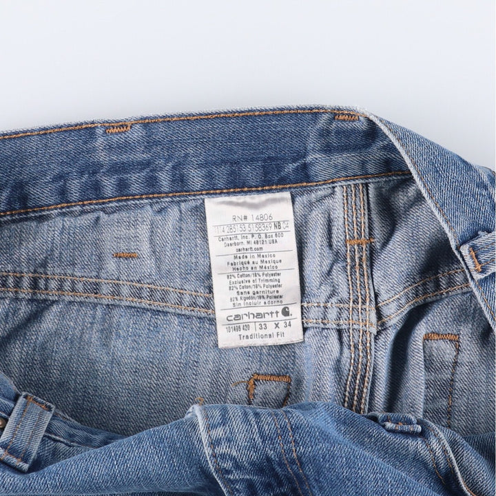Carhartt Traditional FIT Straight Denim Pants, Men's, W34 equivalent cotton blue type Vintage Second Hand