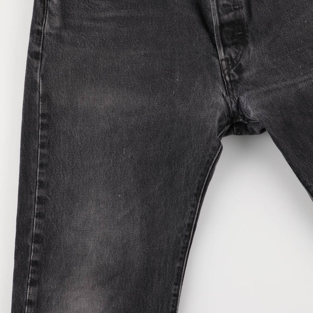 Levi's 501 Straight Leg Button-Fly Black Denim Pants, Men's Size 36 (approx.) cotton black type Vintage Second Hand