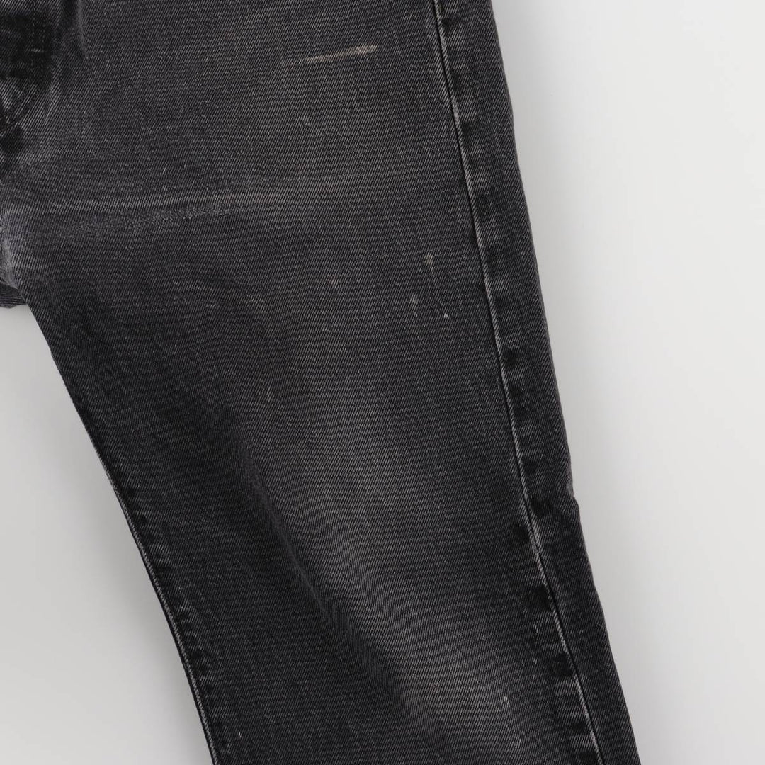 Levi's 501 Straight Leg Button-Fly Black Denim Pants, Men's Size 36 (approx.) cotton black type Vintage Second Hand