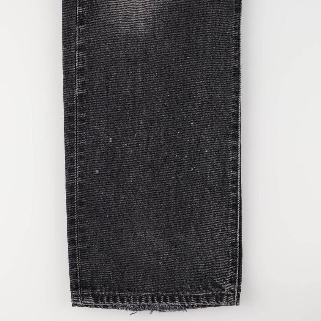 Levi's 501 Straight Leg Button-Fly Black Denim Pants, Men's Size 36 (approx.) cotton black type Vintage Second Hand