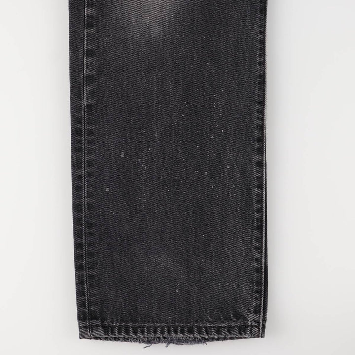 Levi's 501 Straight Leg Button-Fly Black Denim Pants, Men's Size 36 (approx.) cotton black type Vintage Second Hand