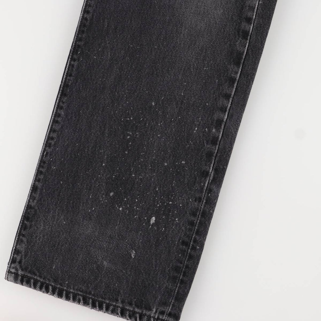 Levi's 501 Straight Leg Button-Fly Black Denim Pants, Men's Size 36 (approx.) cotton black type Vintage Second Hand