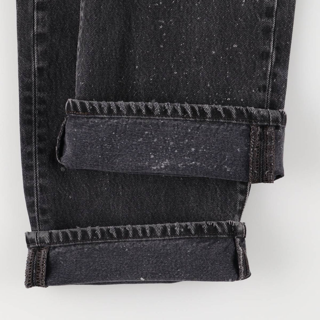 Levi's 501 Straight Leg Button-Fly Black Denim Pants, Men's Size 36 (approx.) cotton black type Vintage Second Hand