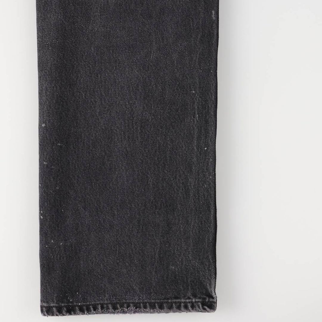 Levi's 501 Straight Leg Button-Fly Black Denim Pants, Men's Size 36 (approx.) cotton black type Vintage Second Hand