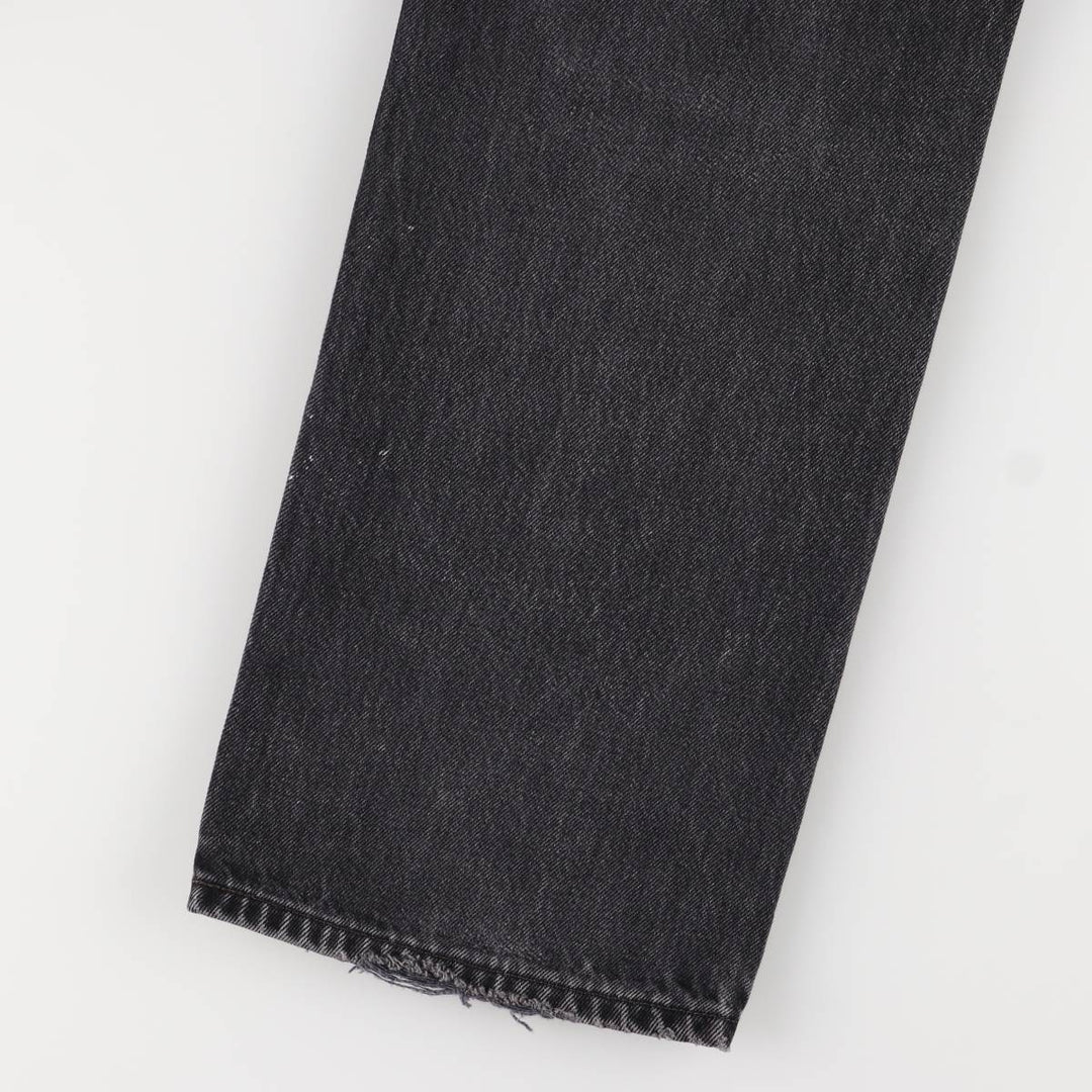 Levi's 501 Straight Leg Button-Fly Black Denim Pants, Men's Size 36 (approx.) cotton black type Vintage Second Hand