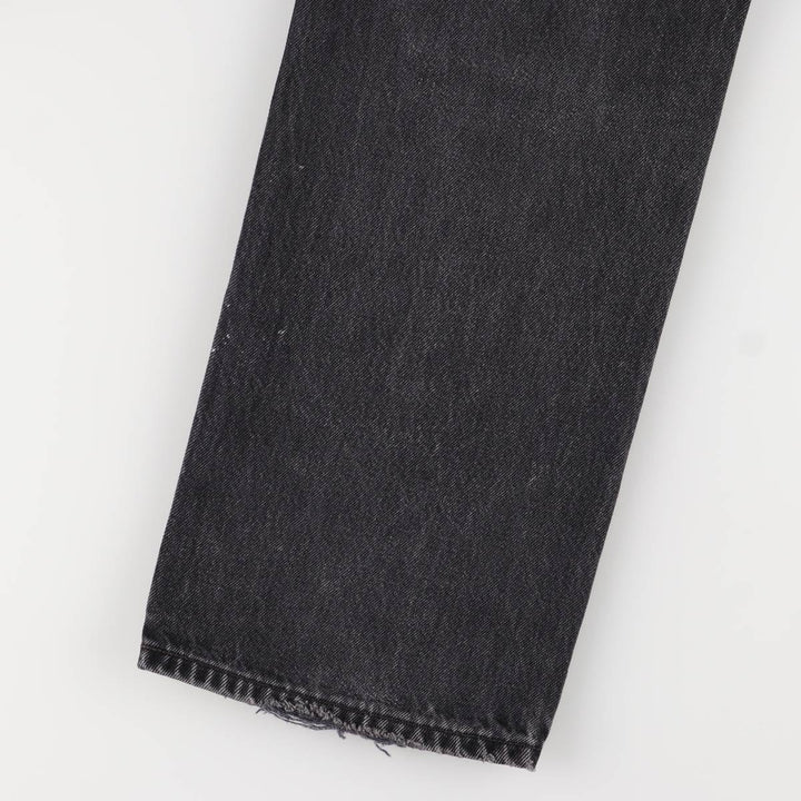 Levi's 501 Straight Leg Button-Fly Black Denim Pants, Men's Size 36 (approx.) cotton black type Vintage Second Hand