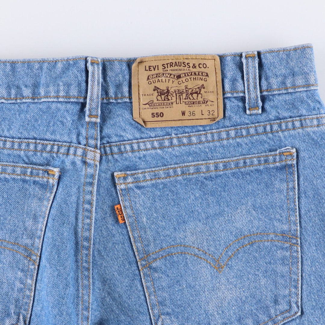 2000'S Levi's 40550-0213 Orange Tab Tapered Denim Pants, Made in USA, Men's Size 36 cotton blue type Vintage Second Hand