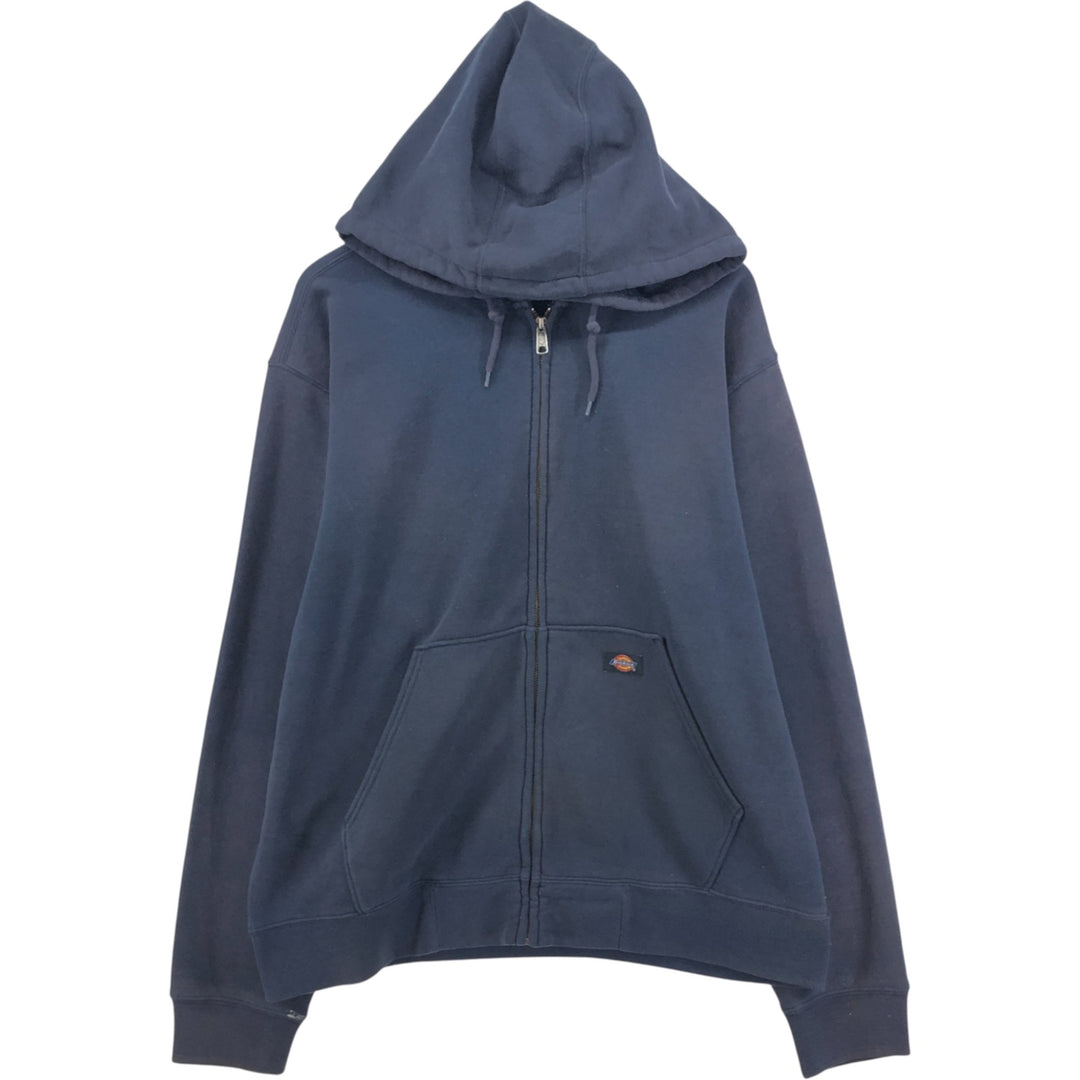 Dickies Sweat Full Zip Hoodie Men's XL cotton navy blue type Vintage Second Hand