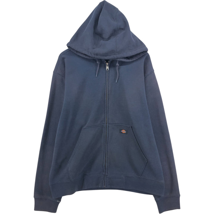 Dickies Sweat Full Zip Hoodie Men's XL cotton navy blue type Vintage Second Hand