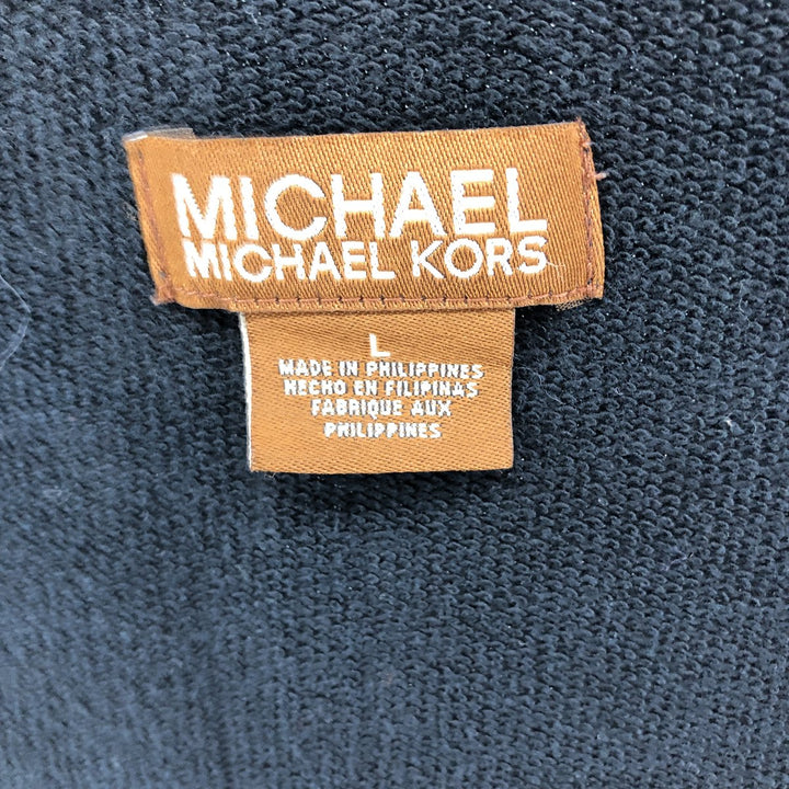 Michael Kors full-zip sweatshirt, men's size L cotton navy blue type Vintage Second Hand