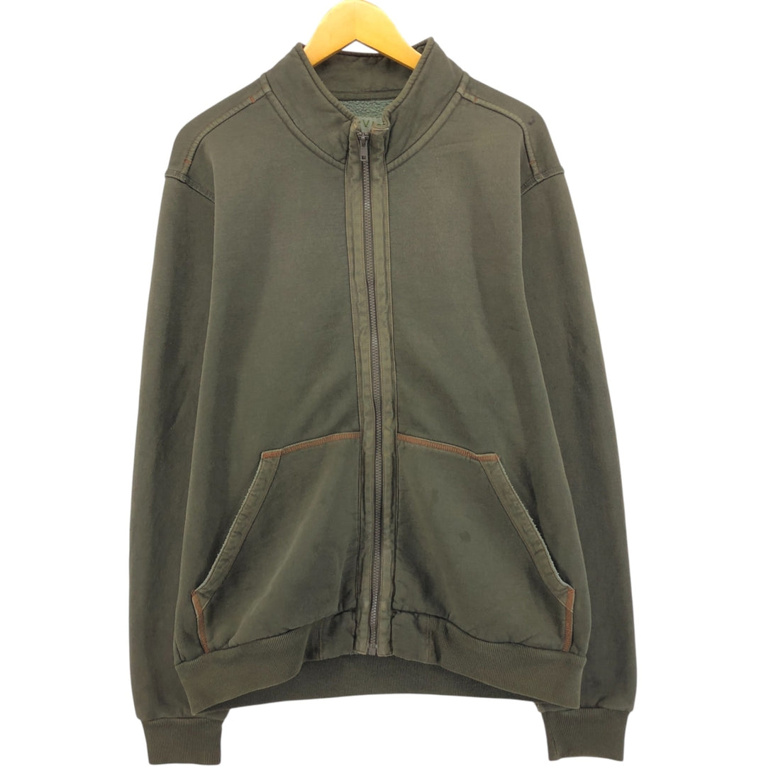 Dickies Full-Zip Sweatshirt, Men's Size L cotton Khaki type Vintage Second Hand