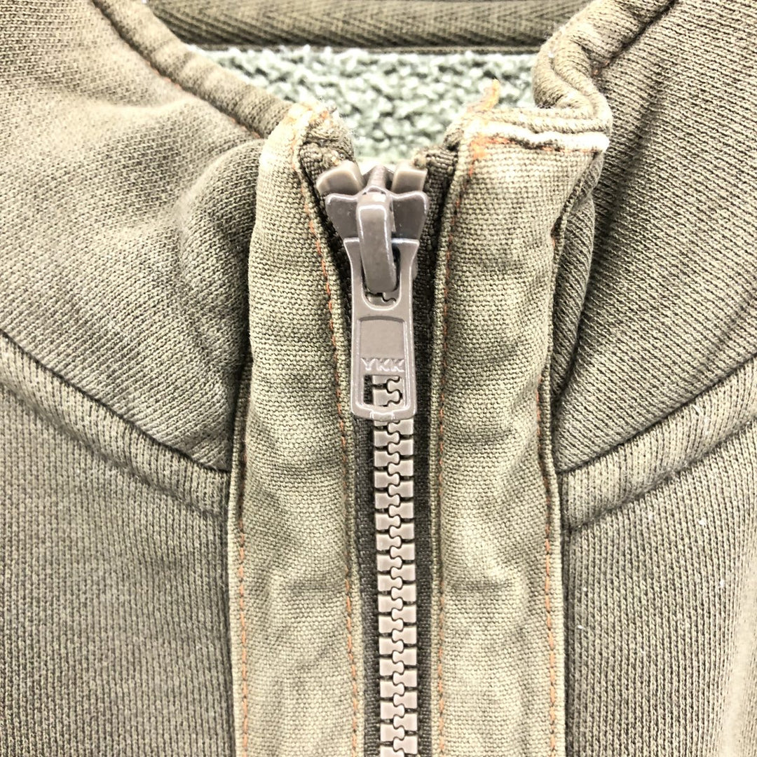 Dickies Full-Zip Sweatshirt, Men's Size L cotton Khaki type Vintage Second Hand