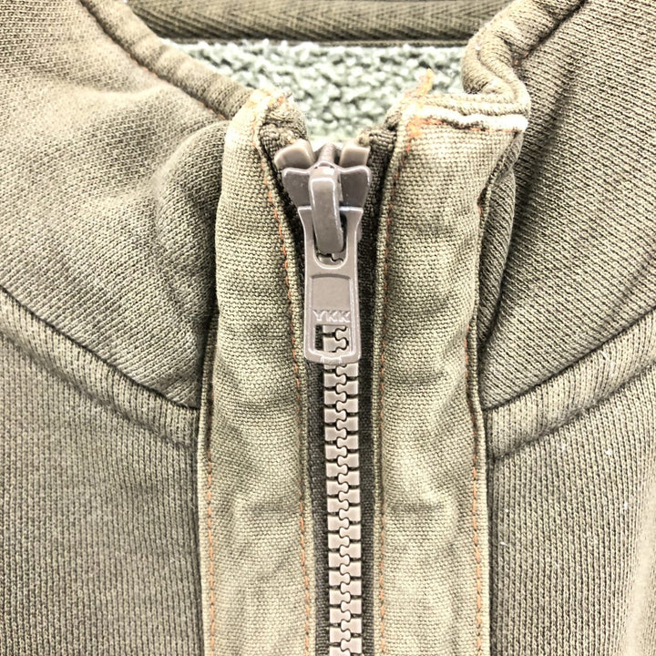 Dickies Full-Zip Sweatshirt, Men's Size L cotton Khaki type Vintage Second Hand