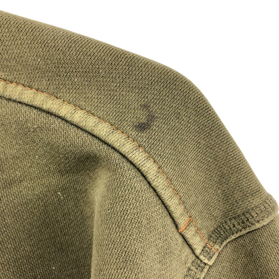 Dickies Full-Zip Sweatshirt, Men's Size L cotton Khaki type Vintage Second Hand