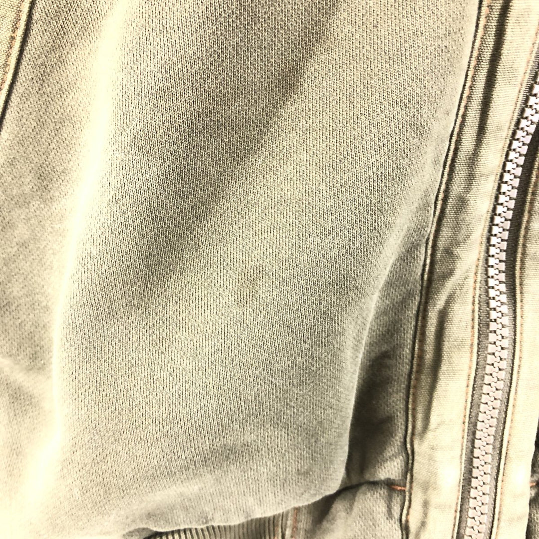 Dickies Full-Zip Sweatshirt, Men's Size L cotton Khaki type Vintage Second Hand