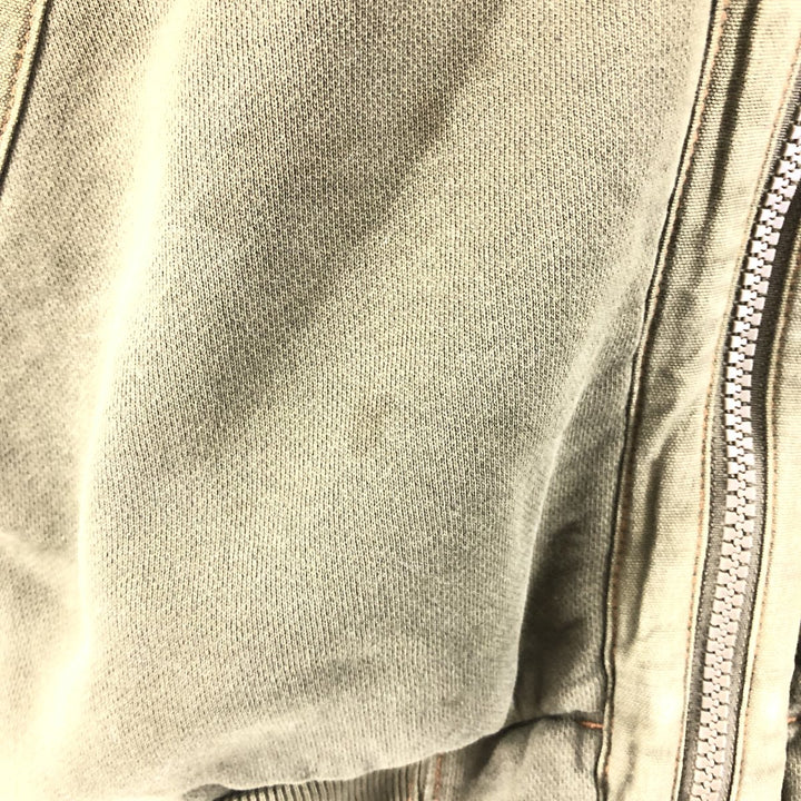 Dickies Full-Zip Sweatshirt, Men's Size L cotton Khaki type Vintage Second Hand