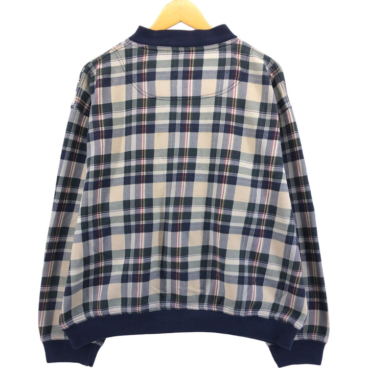 R AND Y SPORT Check Pattern Full-Zip Sweatshirt, Men's Size L (Full Zip) cotton multicolor Vintage Second Hand