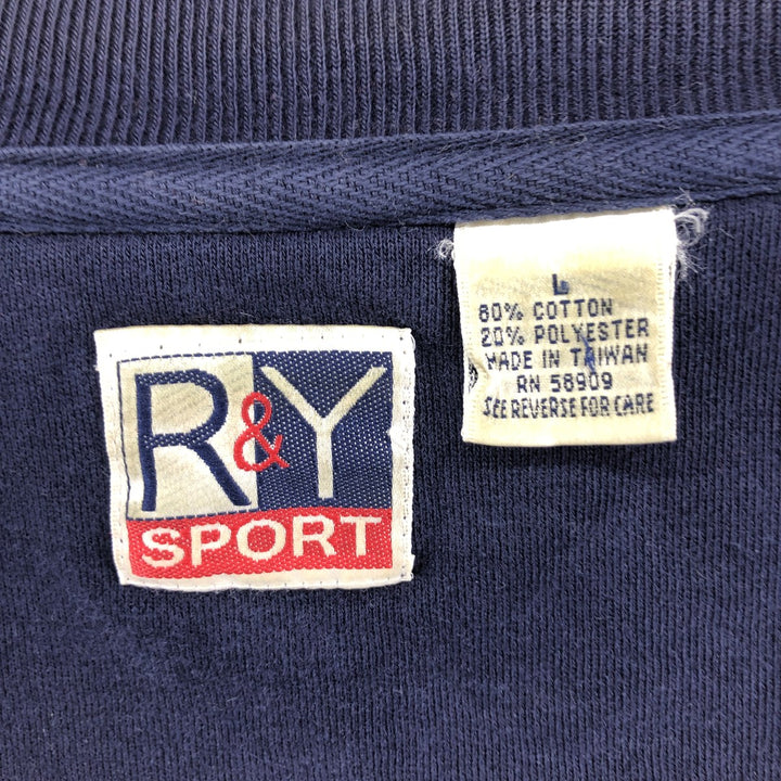R AND Y SPORT Check Pattern Full-Zip Sweatshirt, Men's Size L (Full Zip) cotton multicolor Vintage Second Hand