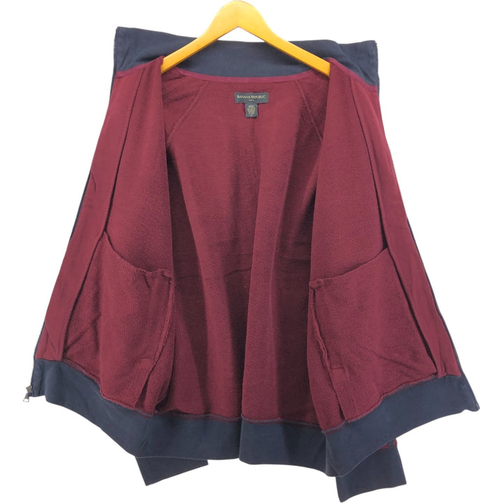 Banana Republic full-zip sweatshirt, men's size XL cotton bordeaux Vintage Second Hand