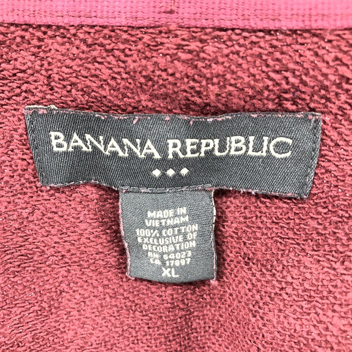 Banana Republic full-zip sweatshirt, men's size XL cotton bordeaux Vintage Second Hand