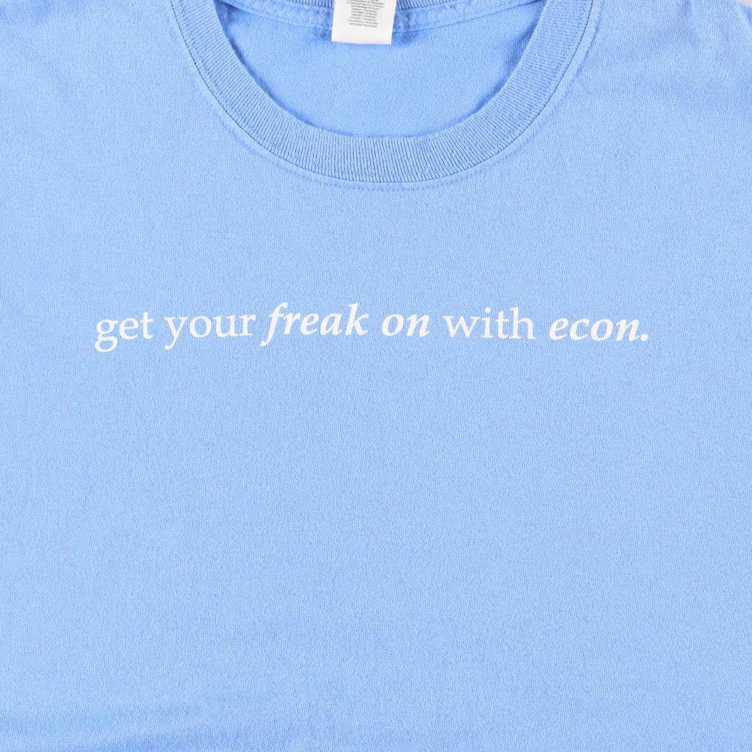 Gildan Message Long Sleeve T-Shirt, Men's Size L cotton Blue type light blue Vintage Second Hand