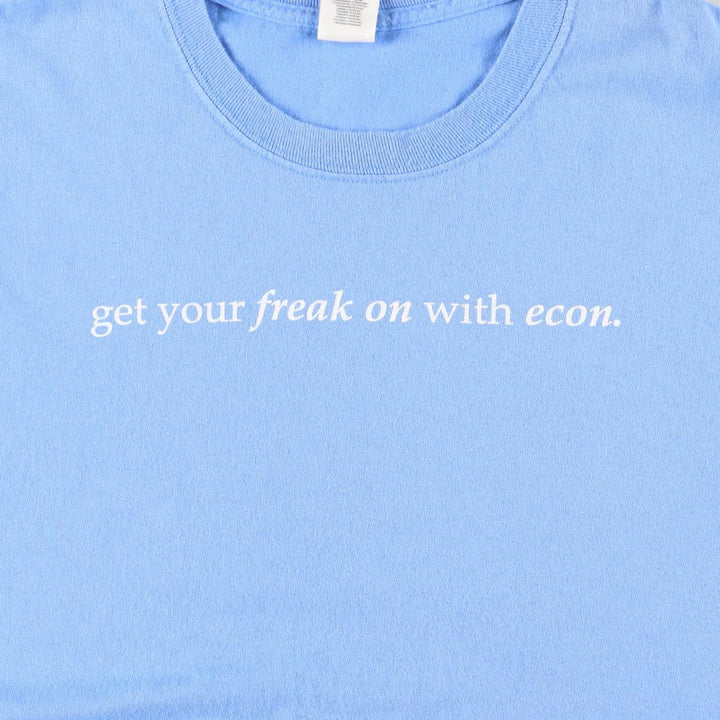 Gildan Message Long Sleeve T-Shirt, Men's Size L cotton Blue type light blue Vintage Second Hand