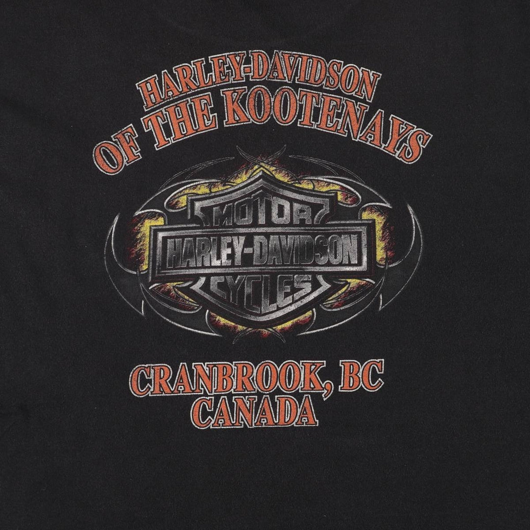 Harley-Davidson Skull Pattern Cut-Off Long Sleeve T-Shirt, Men's Size L unclear black type Vintage Second Hand