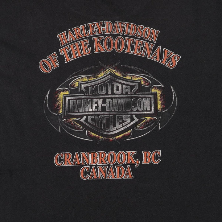 Harley-Davidson Skull Pattern Cut-Off Long Sleeve T-Shirt, Men's Size L unclear black type Vintage Second Hand