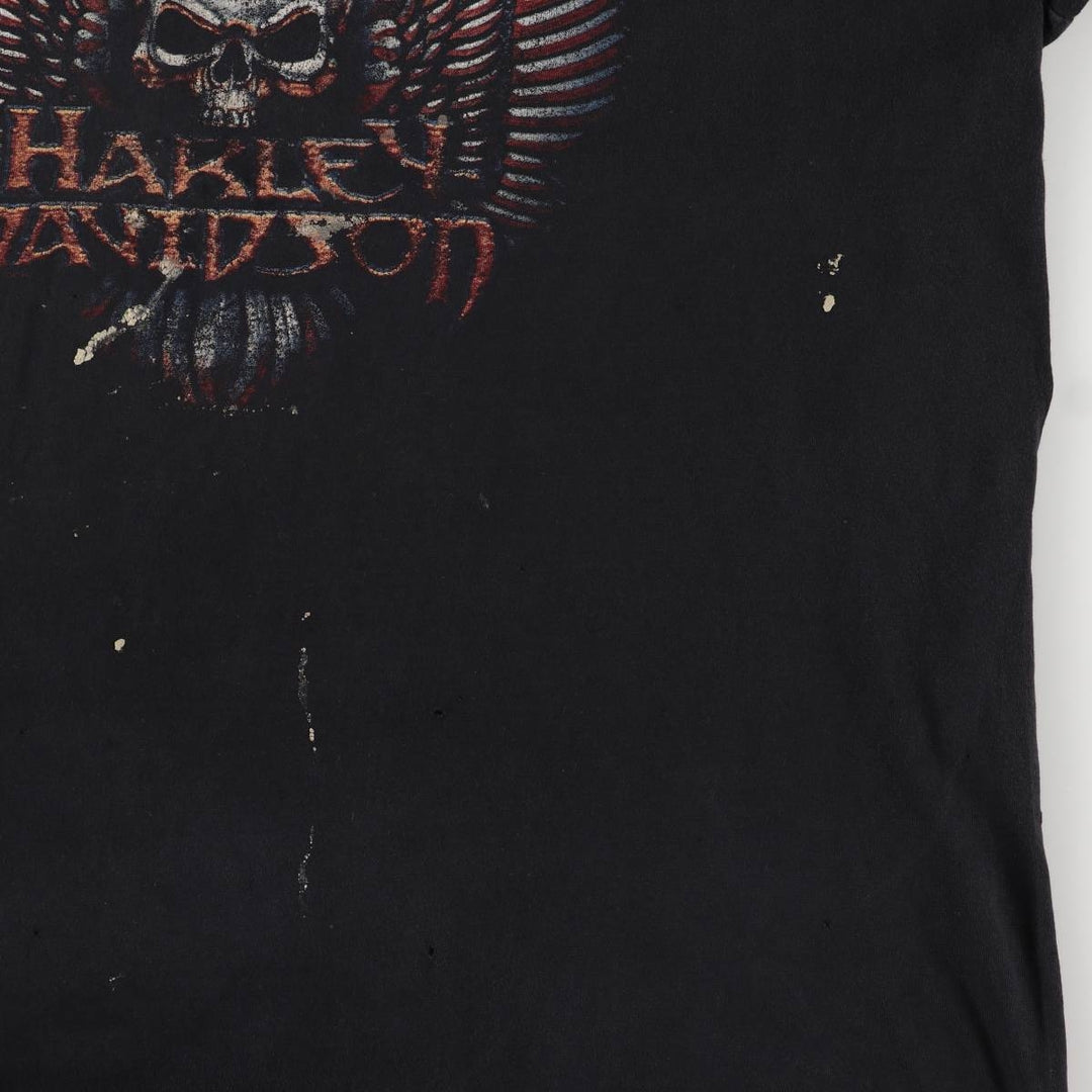 Harley-Davidson Skull Pattern Cut-Off Long Sleeve T-Shirt, Men's Size L unclear black type Vintage Second Hand
