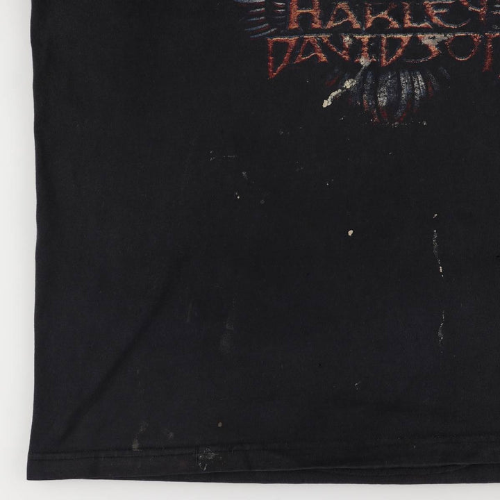 Harley-Davidson Skull Pattern Cut-Off Long Sleeve T-Shirt, Men's Size L unclear black type Vintage Second Hand