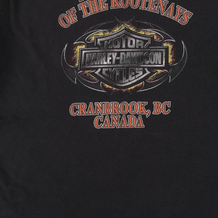 Harley-Davidson Skull Pattern Cut-Off Long Sleeve T-Shirt, Men's Size L unclear black type Vintage Second Hand