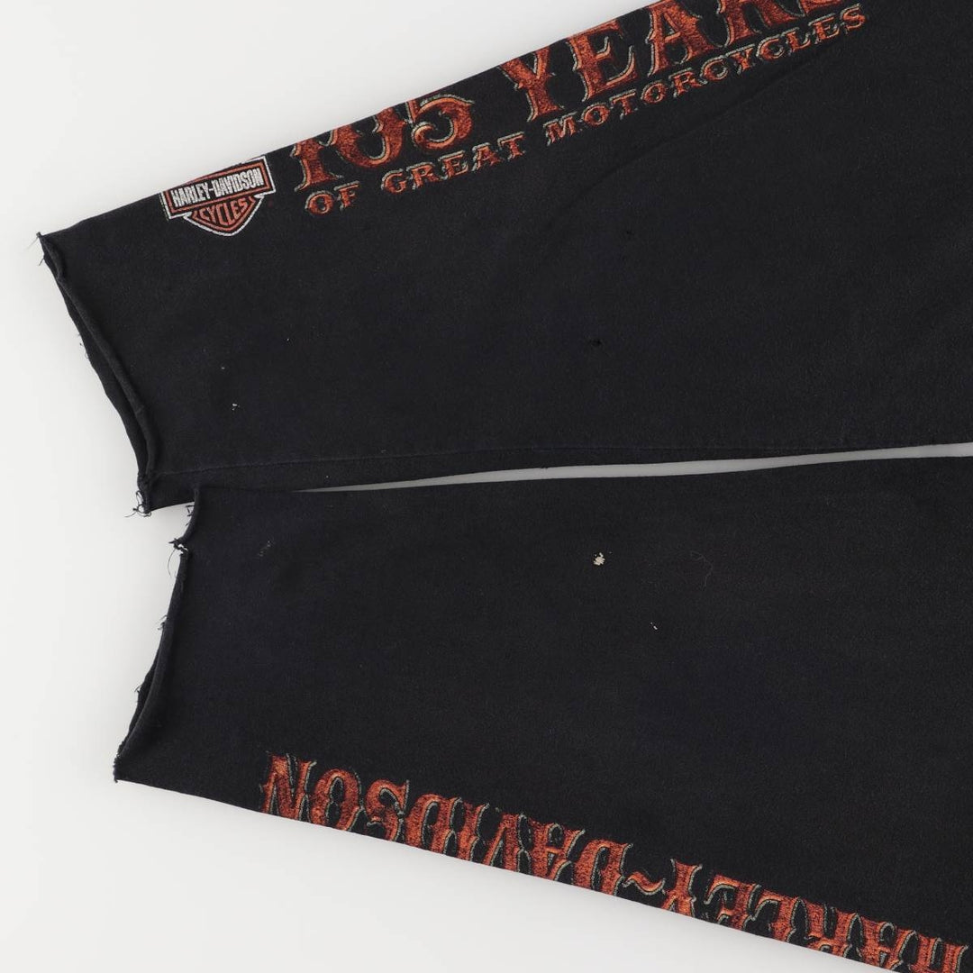 Harley-Davidson Skull Pattern Cut-Off Long Sleeve T-Shirt, Men's Size L unclear black type Vintage Second Hand