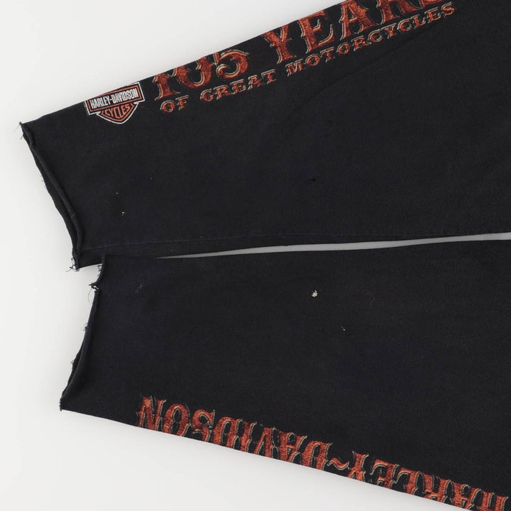 Harley-Davidson Skull Pattern Cut-Off Long Sleeve T-Shirt, Men's Size L unclear black type Vintage Second Hand