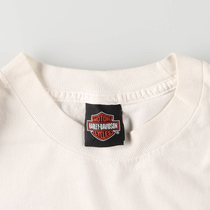 2000'S Harley-Davidson Print Long Sleeve T-Shirt, Women's Size L cotton white type Vintage Second Hand