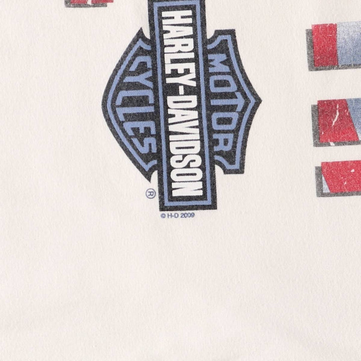 2000'S Harley-Davidson Print Long Sleeve T-Shirt, Women's Size L cotton white type Vintage Second Hand