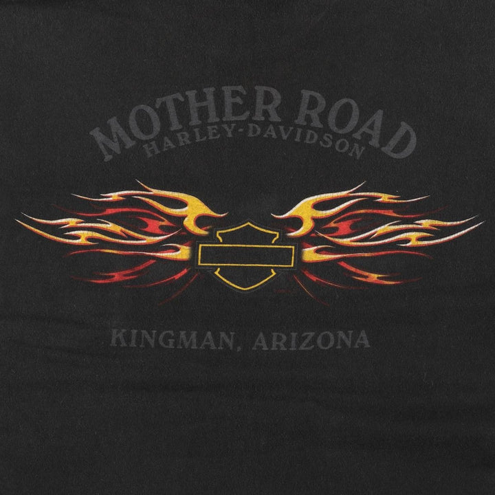 2000'S Harley-Davidson Fire Pattern Long Sleeve T-Shirt, Made in USA, Men's Size XL cotton black type Vintage Second Hand